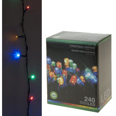 HOMESTYLING Vianočná svetelná reťaz vonkajšia, 240 LED, farebná
