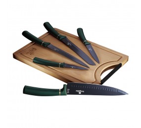 Sada nožov s nepriľnavým povrchom + lopárik 6 ks Emerald Collection
