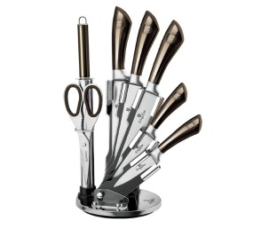BERLINGERHAUS Sada nožov v stojane nerez 8 ks Shiny Black Collection