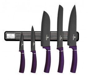 BERLINGERHAUS Sada nožov s magnetickým držiakom 6 ks Purple Metallic Line