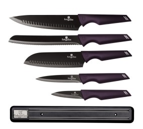 BERLINGERHAUS Sada nožov s magnetickým držiakom 6 ks Purple Eclipse Collection