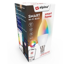 ALPINA Chytrá žiarovka LED RGB WIFI biela + farebná E14