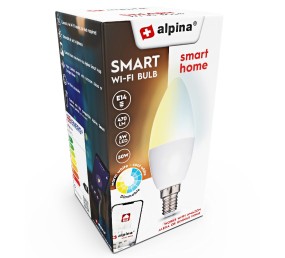 ALPINA Chytrá žiarovka LED WIFI biela stmievateľná E14