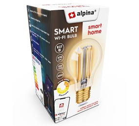 ALPINA Chytrá žiarovka LED WIFI biela stmievateľná E27 470LM