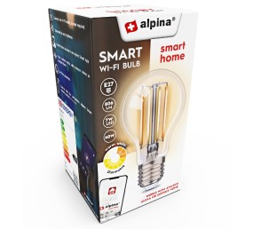 ALPINA Chytrá žiarovka LED WIFI biela stmievateľná E27 806LM