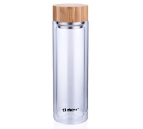 ALPINA Sklenená fľaša termoska borosilikátové sklo 450 ml