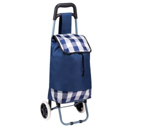 EDCO Nákupná taška na kolieskach modrá so svetlým poklopom