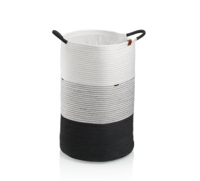 KELA Kôš na bielizeň Hedda zmes bavlna/polyester bielo-čierna 57,0 cm 40,0 cm