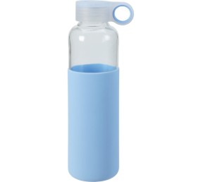 Fľaša na nápoje sklenená s obalom 550 ml modrá