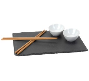 EXCELLENT Sushi set porcelán/bridlica/bambus sada 7ks