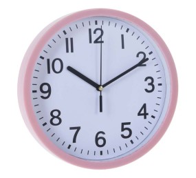 Nástenné hodiny ručičkové 22,5 cm ružový rám