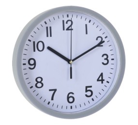 Nástenné hodiny ručičkové 22,5 cm šedý rám