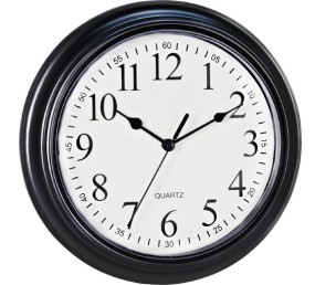 Nástenné hodiny ručičkové 22,5 cm čierny rám