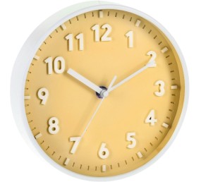 Nástenné hodiny ručičkové 20 cm žltá