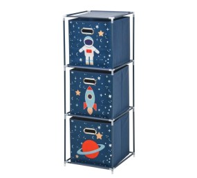 Zásuvková skrinka detská 3 úložné boxy modrá