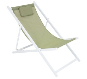 PROGARDEN Lehátko záhradné stoličky skladacia biela/zelená