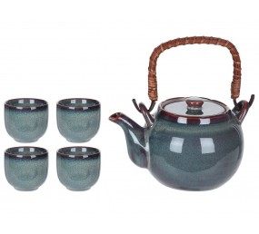 Čajová súprava kanvica + šálky keramika súprava 5 ks