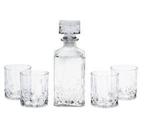 Whiskey set karafa + poháre sada 5 ks krištáľové sklo, 0,9 L